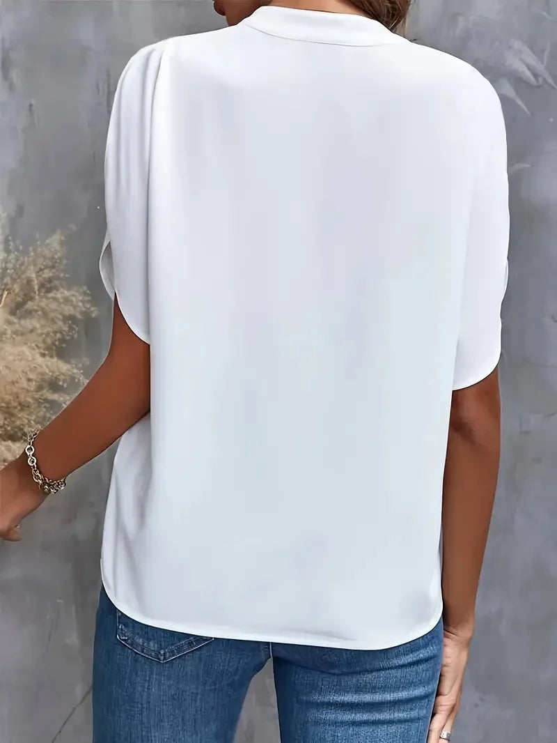 Sophia V-Neck Office Blouse