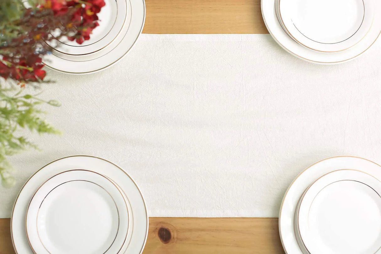 Cotton Sage Green Table Runner