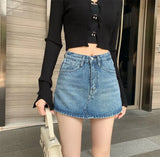 CuteGlow™ – Korean High Waist Mini Skirt (Slim Fit, Vintage Street)