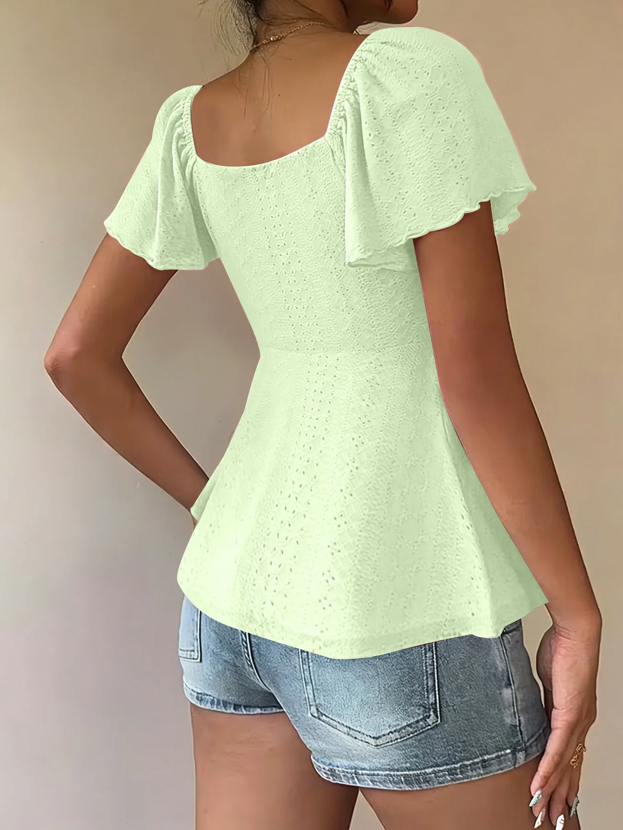 Luna Lace-Up V-Neck Blouse
