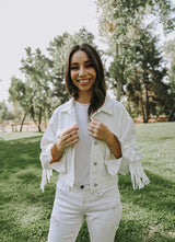 Personalised Pearl Denim Jacket for Bachelorette Party