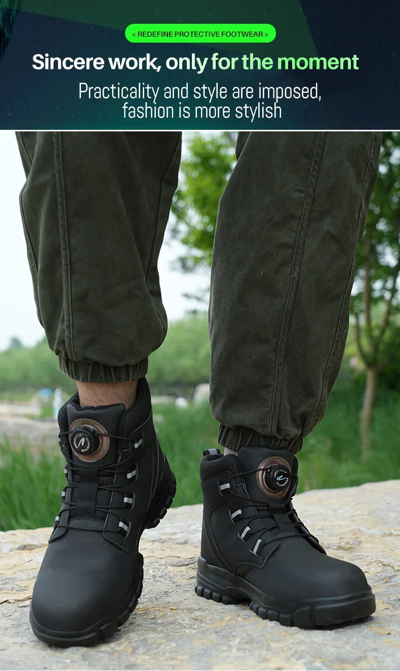 Men Waterproof Safety Work Boots