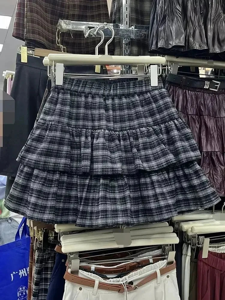 StreetBelt™ – Riveted Mini Skirt (Blue Black High Street Y2K)