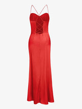 Scarlet Satin Corset Dress