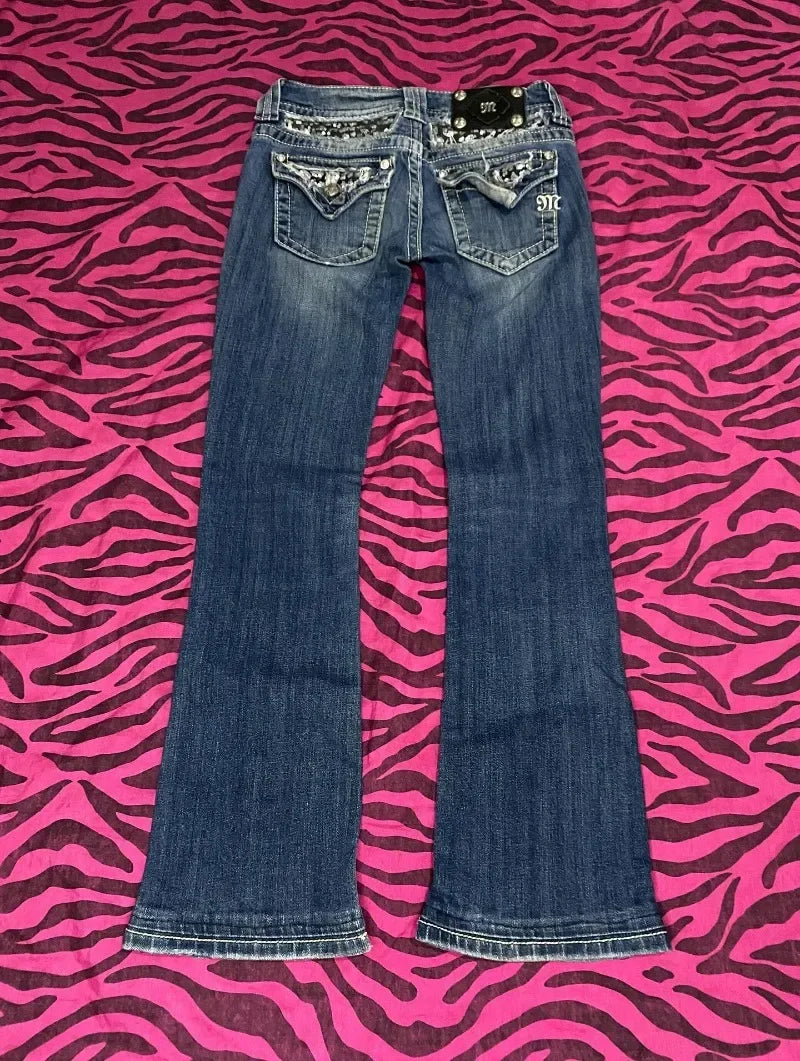 Miss Me Y2K Rhinestone Wide Jeans