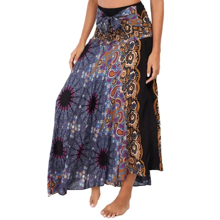 Women Vintage Plaid Button Midi Skirt