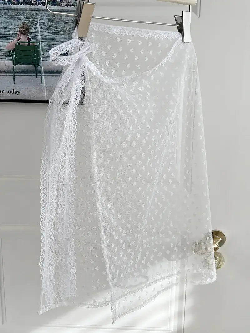 Women Vintage Lace Tulle Bandage Skirt