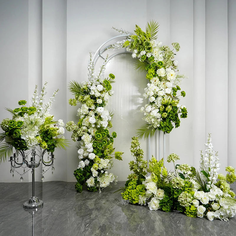 White Green Floral Arrangement Decor