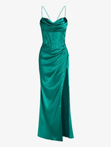 Scarlet Satin Corset Dress