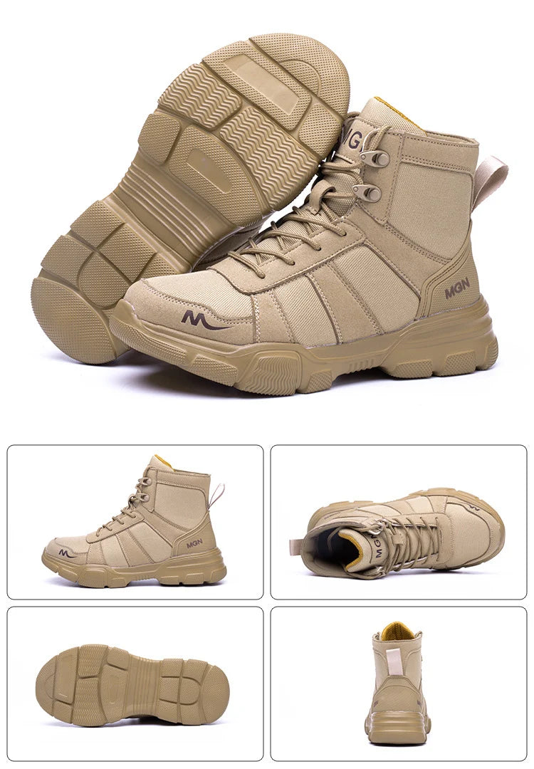 Women Safety Shoes Rotating Button Work Sneakers