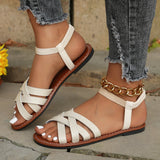 Women Flat Sandals Roman Strap Summer Shoes