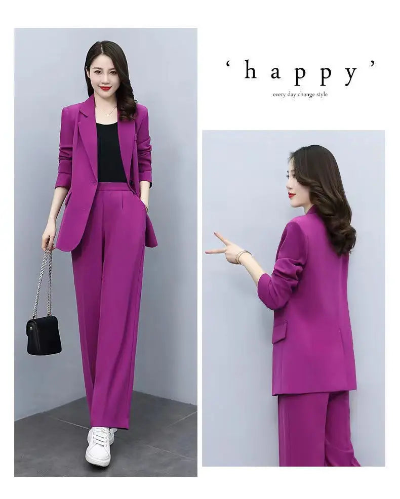Setique™ – Blazer & Pant Set (2-Piece, Korean Loose Suit for Office & Everyday)