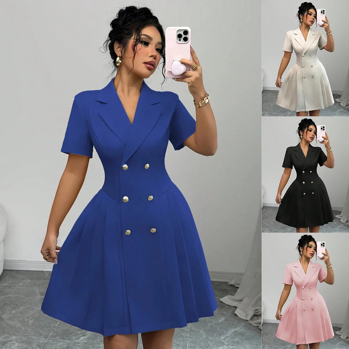 Women's Double Breasted Midi Dress