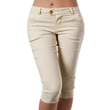 Women Mid Waist Slim Fit Capri Leggings