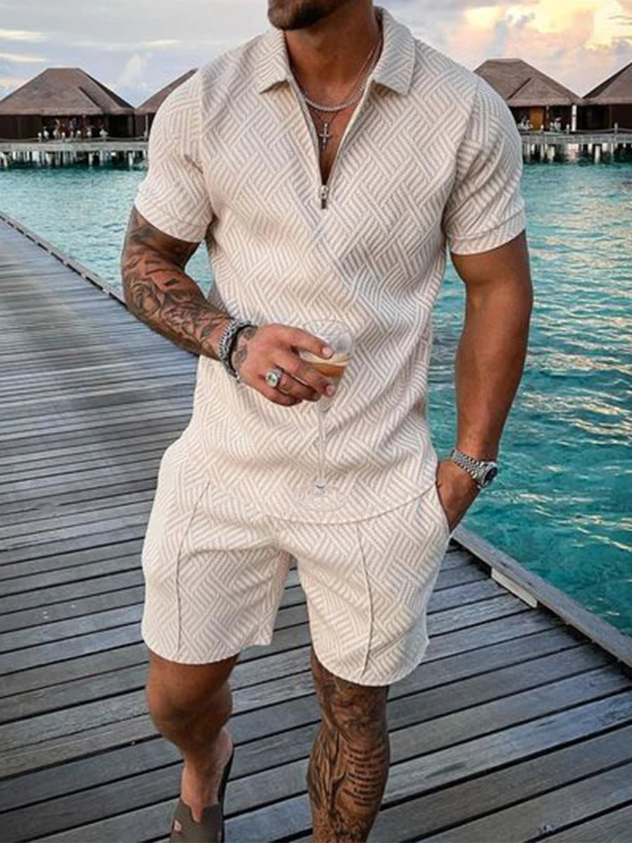 Men Polka Dot Shorts Set