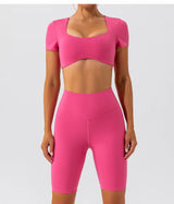 Women Crop Fit Yoga Tee
