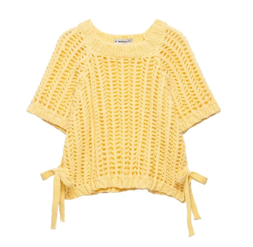 Women's Side Bow Knitted Pullover