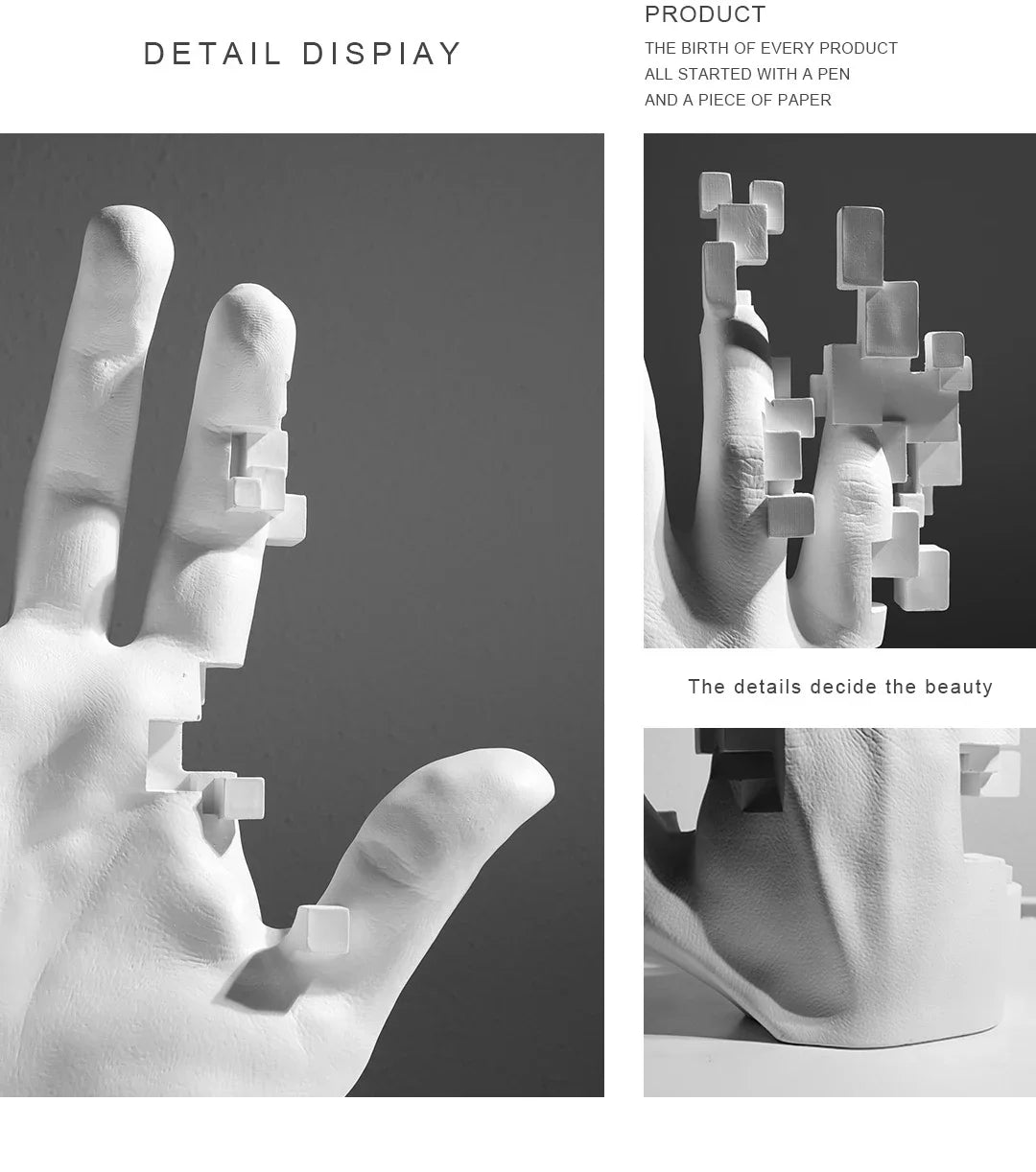 Abstract Palm Hand Sculpture Decor