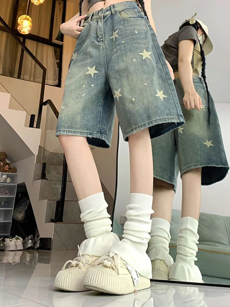 WashedMuse™ – Retro Wide Leg High Waist Denim Pants (Faded, Chic & Casual)