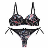 Women Lace Bow Lingerie Set