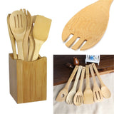6-Piece Wooden Handle Kitchen Utensil Set