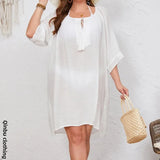 Women White Sleeveless A-Line Dress