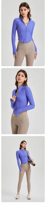 Women Zipper Slim Yoga Sports Jacket