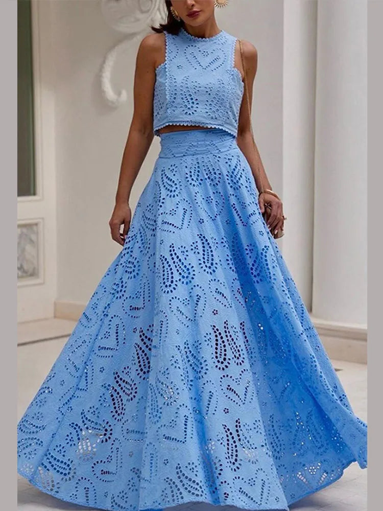 Women's Sleeveless Skirt Set