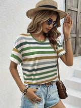 Striped Y2K Style T-Shirt for Women