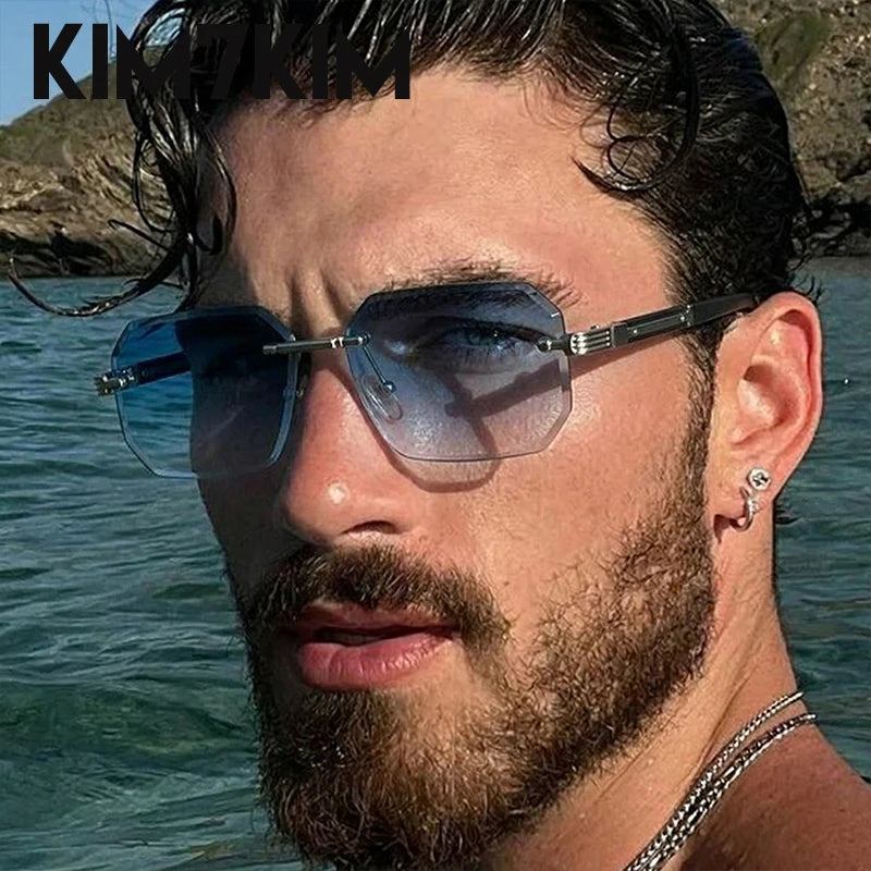 Elite Rimless Rectangle Sunglasses