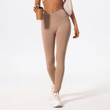 Hearuisavy Cross Waist Push-Up Yoga Leggings – High Waist Gym Pants