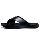 Men Italian PU Leather Slip-On Slippers
