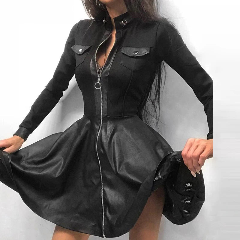Women's Lace Patchwork Mini Dress