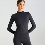 Women Slim Fit Zipper Yoga Jacket