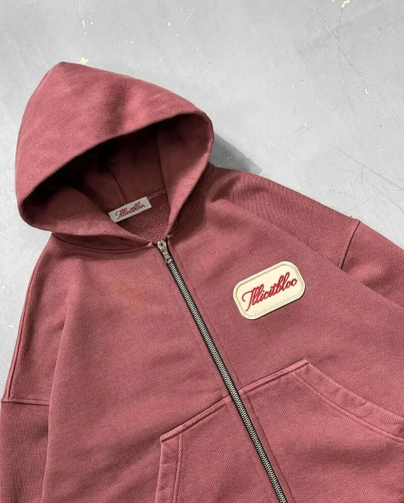Women Embroidery Patch Hoodie Loose Y2K Streetwear