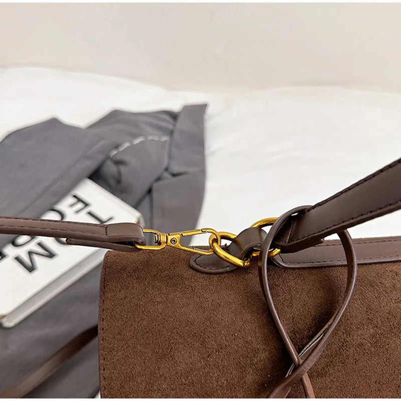 Frosted Leather Shoulder Bag