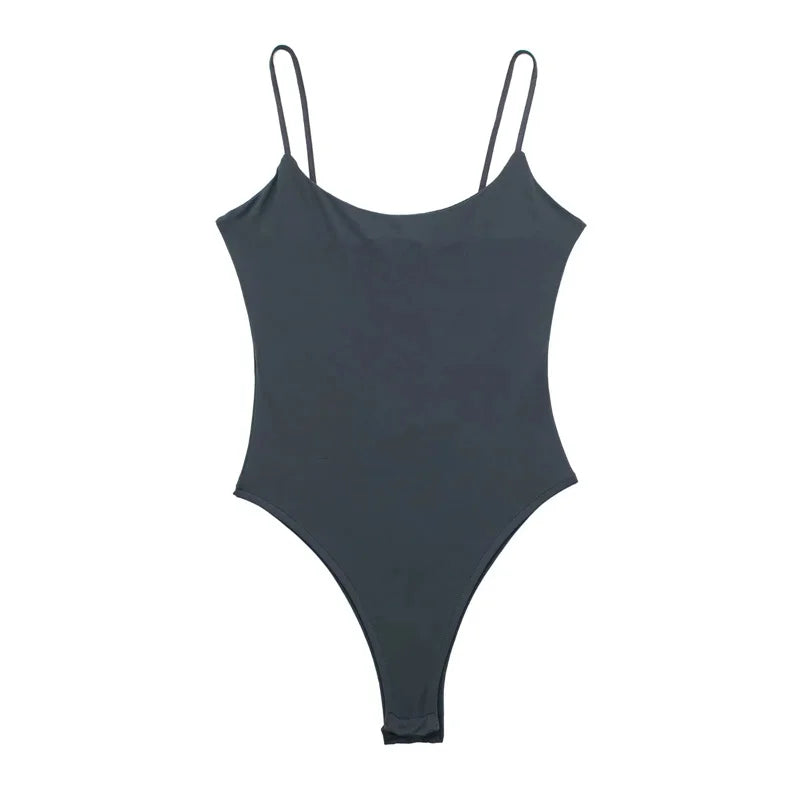MUJER Sleeveless Backless Women's Bodysuit – Sexy Tight Bodycon Summer Top