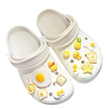 Women Food Egg Shoe Charms Fun Decoration Set