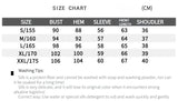 Size chart for SatinGrace™ long sleeve silk shirt, detailing measurements in centimeters for each size.