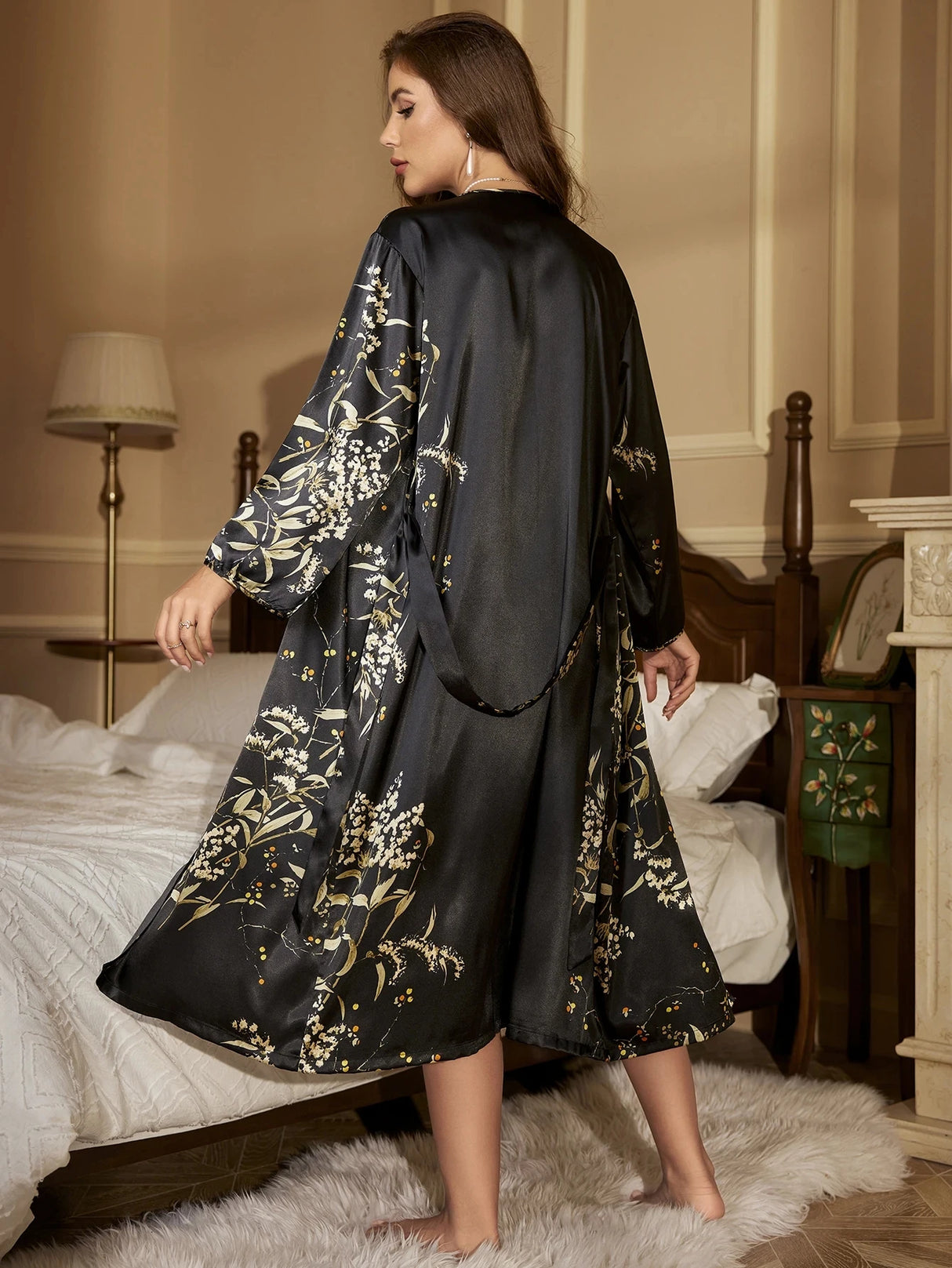 Women Cherry Print Pajama Set