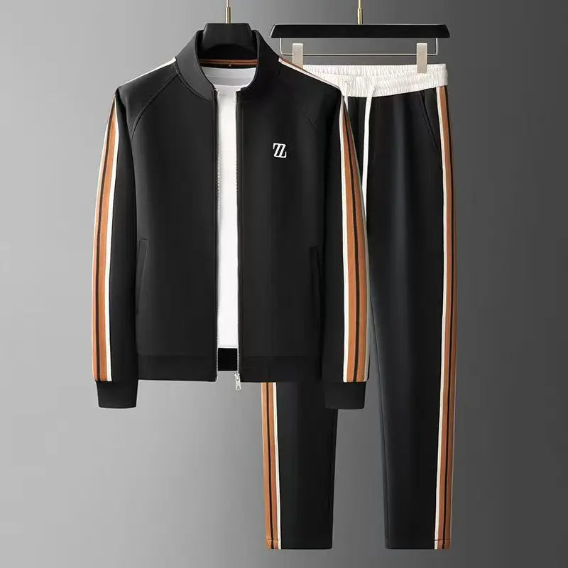 Men's Embroidered Sports Jacket & Pants Set