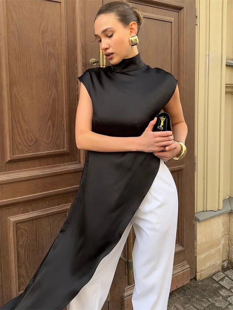Midnight Luxe Satin Maxi Dress