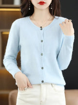 Women Mink Cashmere Knit Cardigan