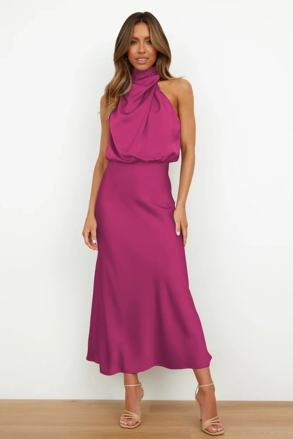 Women's Silk Satin Evening Dress
