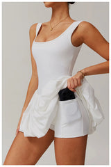 Women Tennis Skirt Yoga Jumpsuit