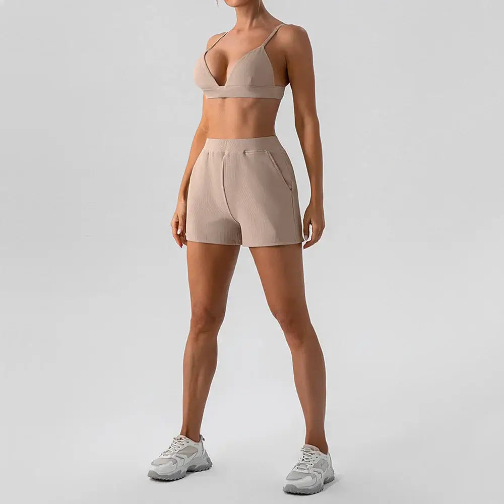 Women Ribbed Breathable Sports Bra