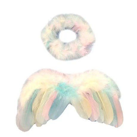 Baby angel wing and headband set for newborn photography props, perfect for costumes and photo shoots.