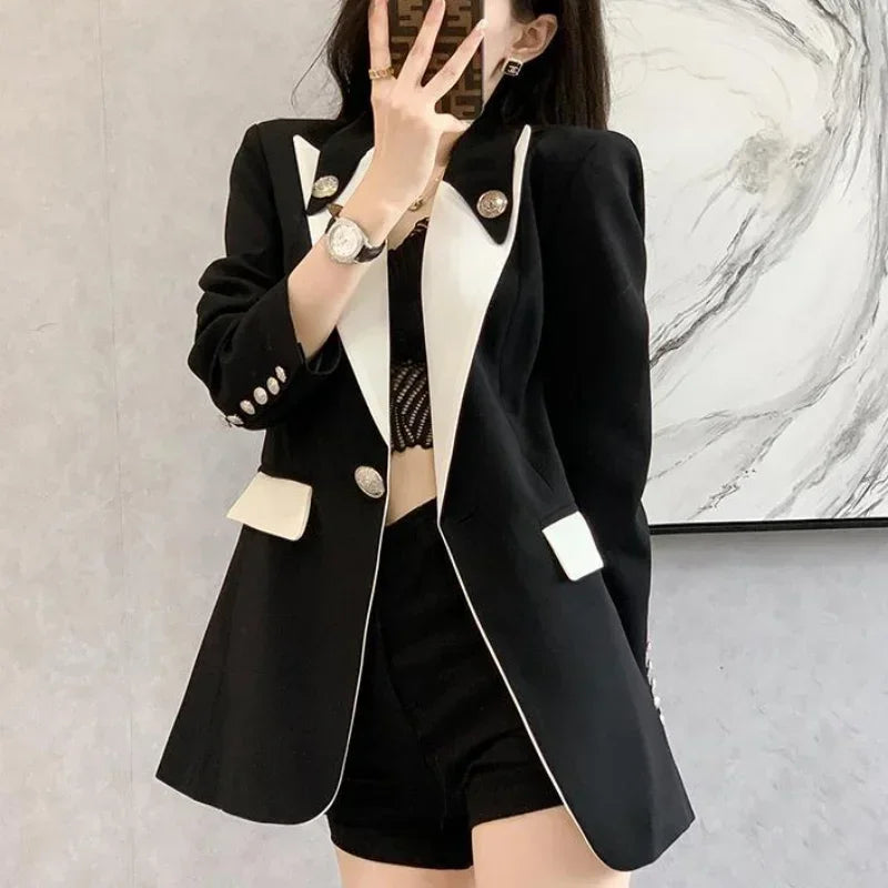 ColorFold™ – Long Tailored Blazer (Colorblock Elegance, On-Sale Collection)