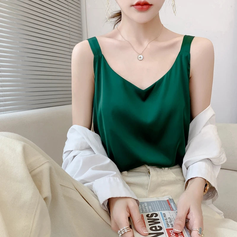 Satin Silk V-Neck Cami