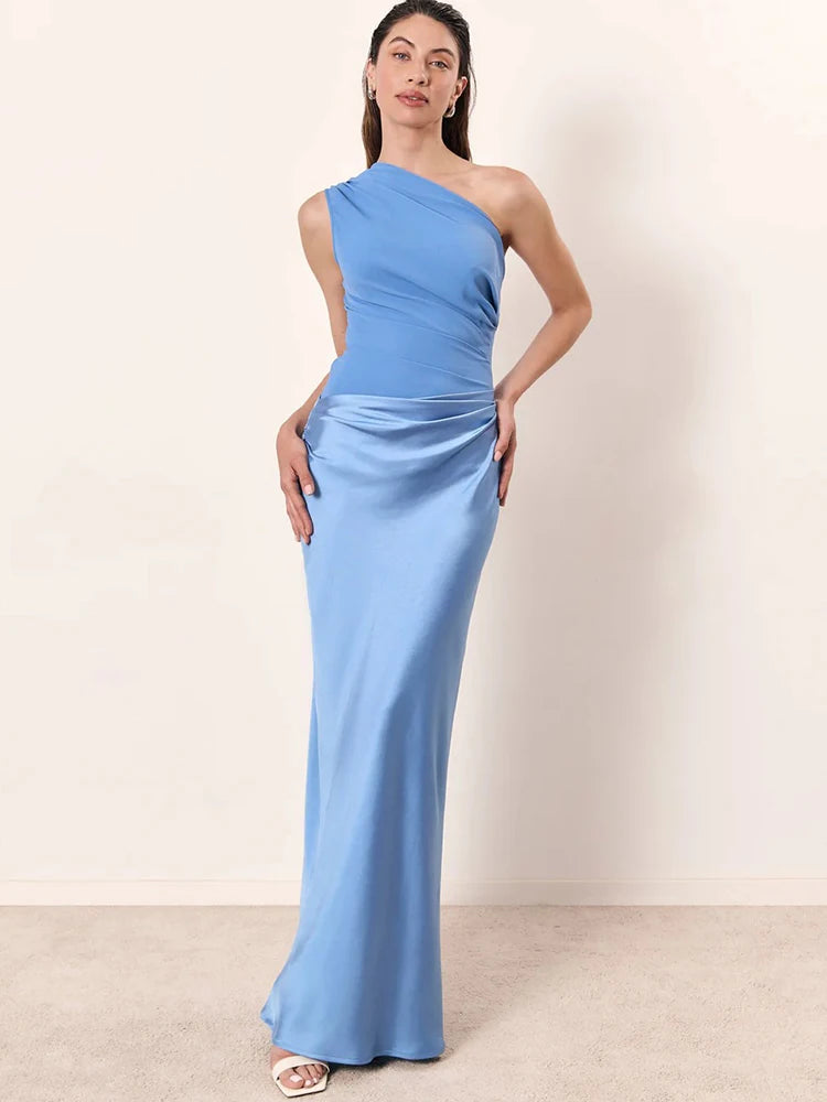 Luxe One-Shoulder Satin Gown